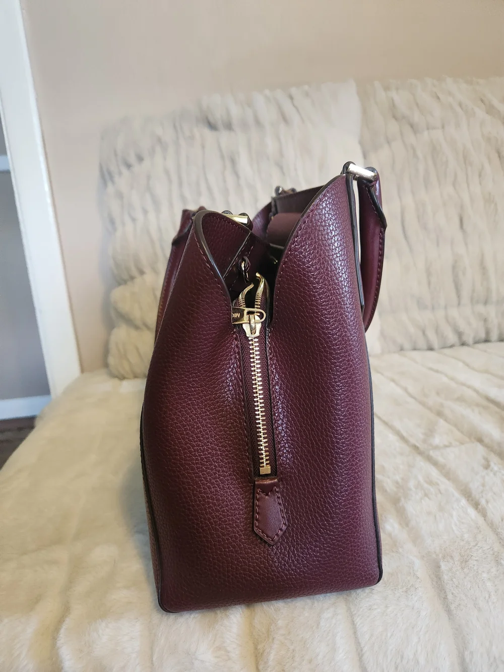 Michael Kors Women's Burgundy Leather Satchel